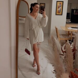 RETROFETE - GABRIELLE ROBE - WHITE - SEQUIN DRESS